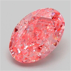 Picture of Lab Grown Diamond 1.54 Carats, Oval with  Cut, Fancy Vivid Pink Color, VS1 Clarity and Certified by IGI