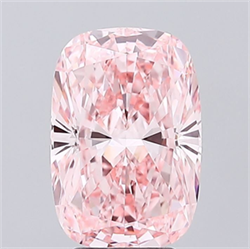 Picture of Lab Grown Diamond 4.05 Carats, CUSHION MODIFIED with  Cut, Fancy Vivid Pink Color, VVS2 Clarity and Certified by IGI