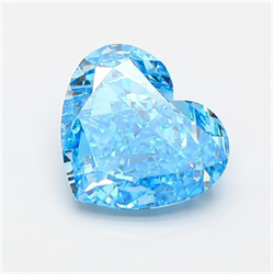 Picture of Lab Grown Diamond 3.55 Carats, Heart with  Cut, Fancy Vivid Blue Color, VVS2 Clarity and Certified by IGI