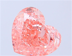 Picture of Lab Grown Diamond 3.76 Carats, Heart with  Cut, Fancy Vivid Pink Color, VS2 Clarity and Certified by IGI