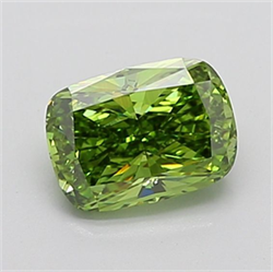 Picture of Lab Grown Diamond 1.62 Carats, CUSHION MODIFIED with  Cut, Fancy Vivid Green Color, VVS2 Clarity and Certified by IGI