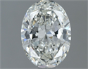 Natural Diamond 1.00 Carats, Oval with  Cut, H Color, VVS2 Clarity and Certified by IGI