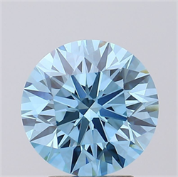 Picture of Lab Grown Diamond 3.03 Carats, Round with Excellent Cut, Fancy Vivid Blue Color, VS1 Clarity and Certified by IGI