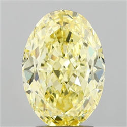 Picture of Lab Grown Diamond 3.08 Carats, Oval with  Cut, Fancy Yellow Color, VVS2 Clarity and Certified by IGI