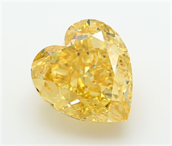 Picture of Lab Grown Diamond 8.09 Carats, Heart with  Cut, Fancy Vivid Yellow Color, VS1 Clarity and Certified by IGI