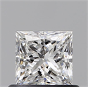 Natural Diamond 0.64 Carats, Princess with  Cut, F Color, VVS2 Clarity and Certified by GIA