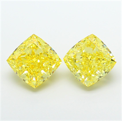 Picture of Lab Grown Diamond 7.00 Carats, CUSHION MODIFIED with  Cut, Fancy Vivid Yellow Color, VS1 Clarity and Certified by IGI