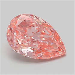 Picture of Lab Grown Diamond 1.35 Carats, Pear with  Cut, Fancy Vivid Pink Color, VVS2 Clarity and Certified by IGI