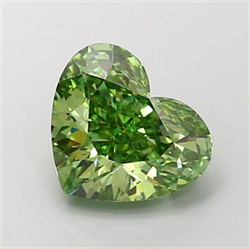 Picture of Lab Grown Diamond 2.12 Carats, Heart with  Cut, Fancy Vivid Green Color, VS1 Clarity and Certified by IGI