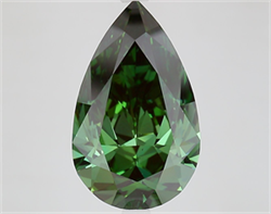 Picture of Lab Grown Diamond 5.00 Carats, Pear with  Cut, Fancy Vivid Green Color, VS1 Clarity and Certified by IGI