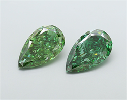 Picture of Lab Grown Diamond 5.02 Carats, Pear with  Cut, Fancy Vivid Green Color, VS1 Clarity and Certified by IGI