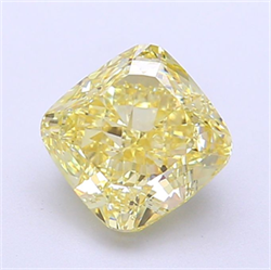 Picture of Lab Grown Diamond 2.13 Carats, CUSHION MODIFIED with  Cut, Fancy Yellow Color, VS1 Clarity and Certified by IGI