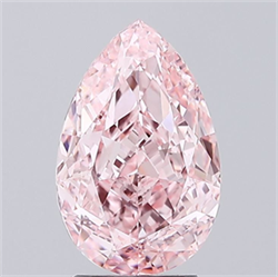Picture of Lab Grown Diamond 3.57 Carats, Pear with  Cut, Fancy Vivid Pink Color, VVS2 Clarity and Certified by IGI