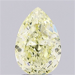Picture of Lab Grown Diamond 1.53 Carats, Pear with  Cut, Fancy Light Yellow Color, VVS2 Clarity and Certified by IGI