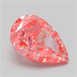Picture of Lab Grown Diamond 6.10 Carats, Pear with  Cut, Fancy Vivid Pink Color, VS1 Clarity and Certified by IGI