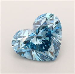 Picture of Lab Grown Diamond 3.03 Carats, Heart with  Cut, Fancy Vivid Blue Color, VS2 Clarity and Certified by IGI