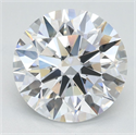 Lab Grown Diamond 2.67 Carats, Round with Ideal Cut, D Color, VVS1 Clarity and Certified by IGI