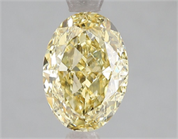 Picture of Lab Grown Diamond 2.50 Carats, Oval with  Cut, Fancy Vivid Yellow Color, VS2 Clarity and Certified by IGI