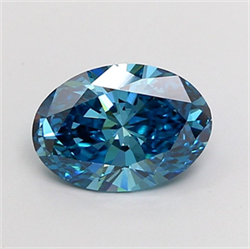 Picture of Lab Grown Diamond 1.73 Carats, Oval with  Cut, Fancy Vivid Blue Color, VS1 Clarity and Certified by IGI