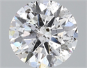 Natural Diamond 2.50 Carats, Round with Excellent Cut, E Color, I1 Clarity and Certified by GIA