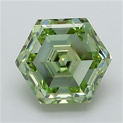 Picture of Lab Grown Diamond 1.56 Carats, HEXAGONAL with  Cut, Fancy Intense Green Color, VS2 Clarity and Certified by IGI