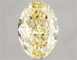 Picture of Lab Grown Diamond 3.01 Carats, Oval with  Cut, Fancy Intense Yellow Color, VS1 Clarity and Certified by IGI