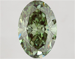 Picture of Lab Grown Diamond 4.02 Carats, Oval with  Cut, Fancy Vivid Green Color, VVS2 Clarity and Certified by IGI