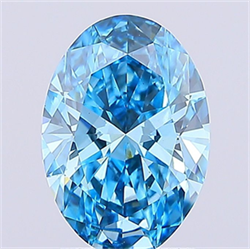 Picture of Lab Grown Diamond 2.00 Carats, Oval with  Cut, Fancy Vivid Blue Color, VS2 Clarity and Certified by IGI