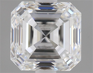Foto Diamante Natural 0.90 quilates, Asscher , Color F, claridad VS1 y certificado GIA de