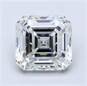 Natural Diamond 3.63 Carats, Asscher with  Cut, H Color, VVS1 Clarity and Certified by GIA
