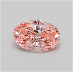 Picture of Lab Grown Diamond 3.52 Carats, Oval with  Cut, Fancy Vivid Pink Color, VVS2 Clarity and Certified by IGI