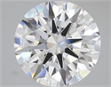 Lab Grown Diamond 4.08 Carats, Round with Ideal Cut, D Color, VVS2 Clarity and Certified by IGI