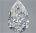 Natural Diamond 3.51 Carats, Pear with  Cut, F Color, SI1 Clarity and Certified by GIA