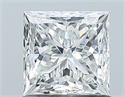 Natural Diamond 1.02 Carats, Princess with  Cut, F Color, SI1 Clarity and Certified by GIA