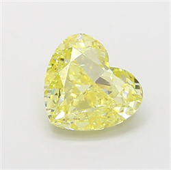 Picture of Lab Grown Diamond 2.02 Carats, Heart with  Cut, Fancy Yellow Color, VVS2 Clarity and Certified by IGI