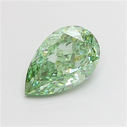 Picture of Lab Grown Diamond 1.30 Carats, Pear with  Cut, Fancy Vivid Green Color, VVS1 Clarity and Certified by IGI