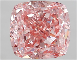 Picture of Lab Grown Diamond 3.10 Carats, CUSHION MODIFIED with  Cut, Fancy Vivid Pink Color, VVS2 Clarity and Certified by IGI