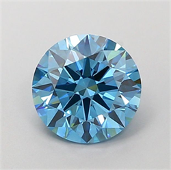 Picture of Lab Grown Diamond 1.52 Carats, Round with Ideal Cut, Fancy Vivid Blue Color, VVS2 Clarity and Certified by IGI