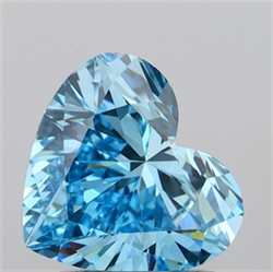 Picture of Lab Grown Diamond 1.51 Carats, Heart with  Cut, Fancy Vivid Blue Color, VVS1 Clarity and Certified by IGI
