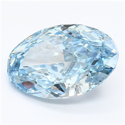 Picture of Lab Grown Diamond 3.23 Carats, Oval with  Cut, Fancy Vivid Blue Color, VS2 Clarity and Certified by IGI