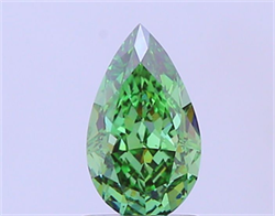 Picture of Lab Grown Diamond 1.52 Carats, Pear with  Cut, Fancy Vivid Green Color, VS1 Clarity and Certified by IGI