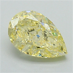 Picture of Lab Grown Diamond 1.26 Carats, Pear with  Cut, Fancy Intense Yellow Color, VS1 Clarity and Certified by IGI