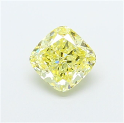 Picture of Lab Grown Diamond 1.27 Carats, CUSHION MODIFIED with  Cut, Fancy Yellow Color, VS1 Clarity and Certified by IGI