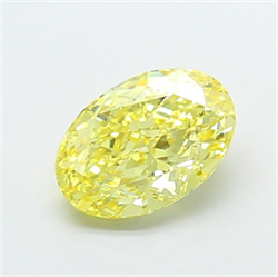 Picture of Lab Grown Diamond 2.09 Carats, Oval with  Cut, Fancy Intense Yellow Color, VS2 Clarity and Certified by IGI