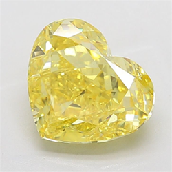 Picture of Lab Grown Diamond 6.23 Carats, Heart with  Cut, Fancy Vivid Yellow Color, VS1 Clarity and Certified by IGI