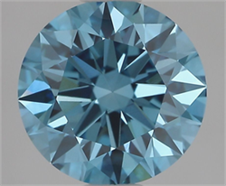Picture of Lab Grown Diamond 2.02 Carats, Round with Ideal Cut, Fancy Vivid Blue Color, VVS2 Clarity and Certified by IGI