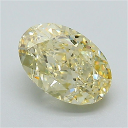 Picture of Lab Grown Diamond 1.54 Carats, Oval with  Cut, Fancy Intense Yellow Color, VVS2 Clarity and Certified by IGI