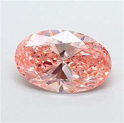Picture of Lab Grown Diamond 2.01 Carats, Oval with  Cut, Fancy Intense Pink Color, VS1 Clarity and Certified by IGI