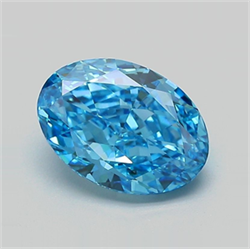 Picture of Lab Grown Diamond 2.20 Carats, Oval with  Cut, Fancy Vivid Blue Color, VS1 Clarity and Certified by IGI