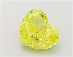 Picture of Lab Grown Diamond 1.91 Carats, Heart with  Cut, Fancy Vivid Yellow Color, VS1 Clarity and Certified by IGI